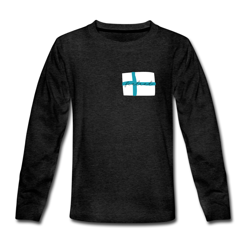 Teenager Langarmshirt - "Finland" - Anthrazit