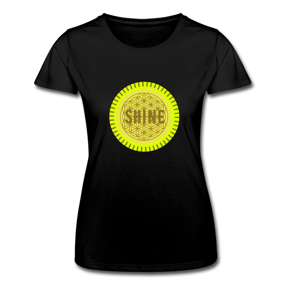 Lebensblume - Frauen-T-Shirt "SHINE" - Schwarz