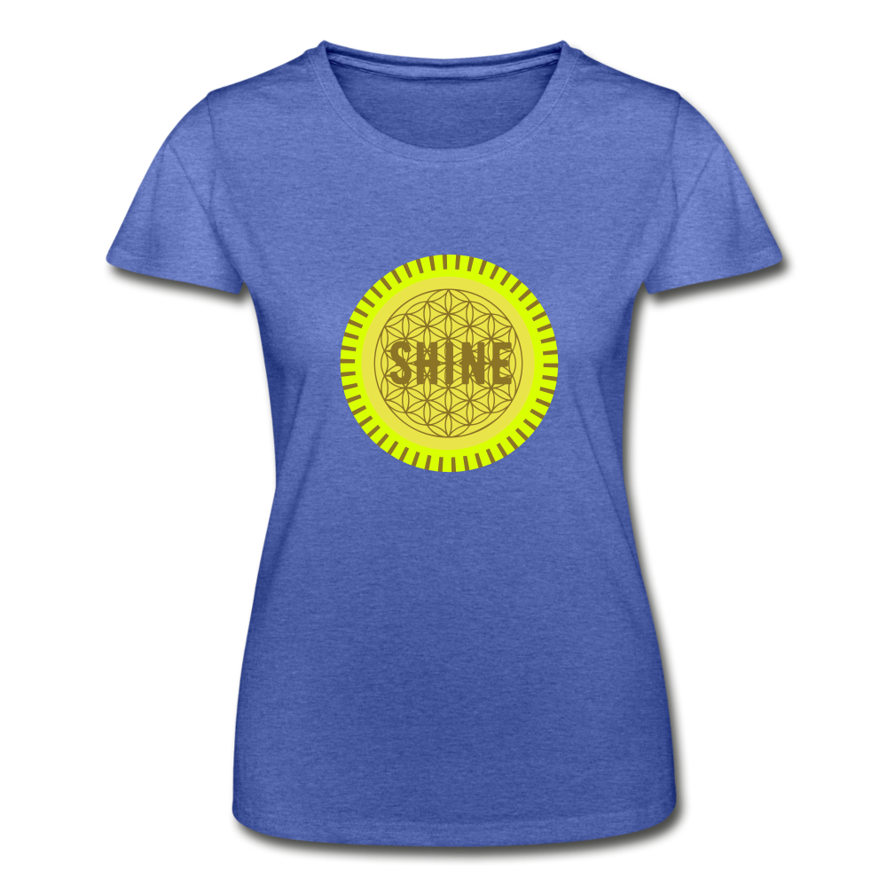 Lebensblume - Frauen-T-Shirt "SHINE" - Blau meliert