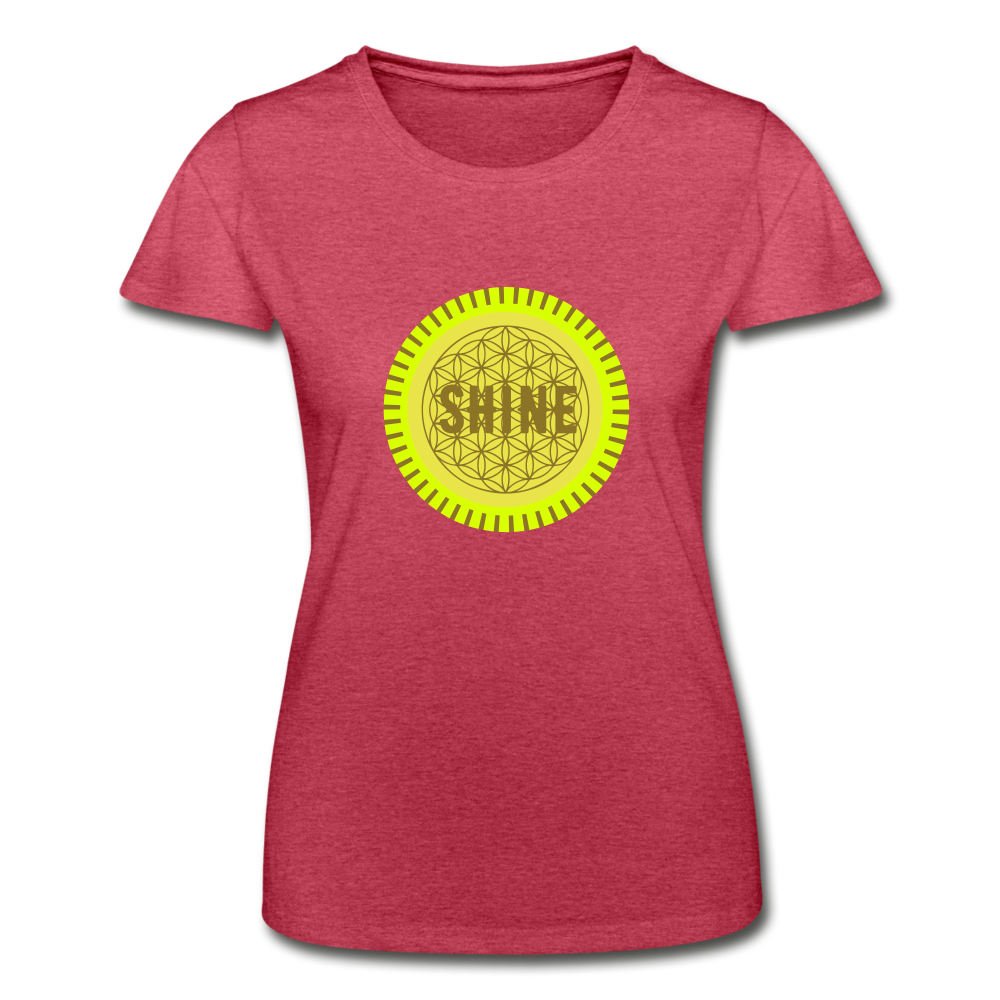 Lebensblume - Frauen-T-Shirt "SHINE" - Rot meliert