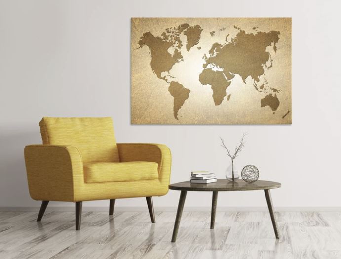 Retro Weltkarte Wandbild
