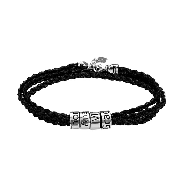 Armband für Männer mit personalisierbaren Ringen, Silber