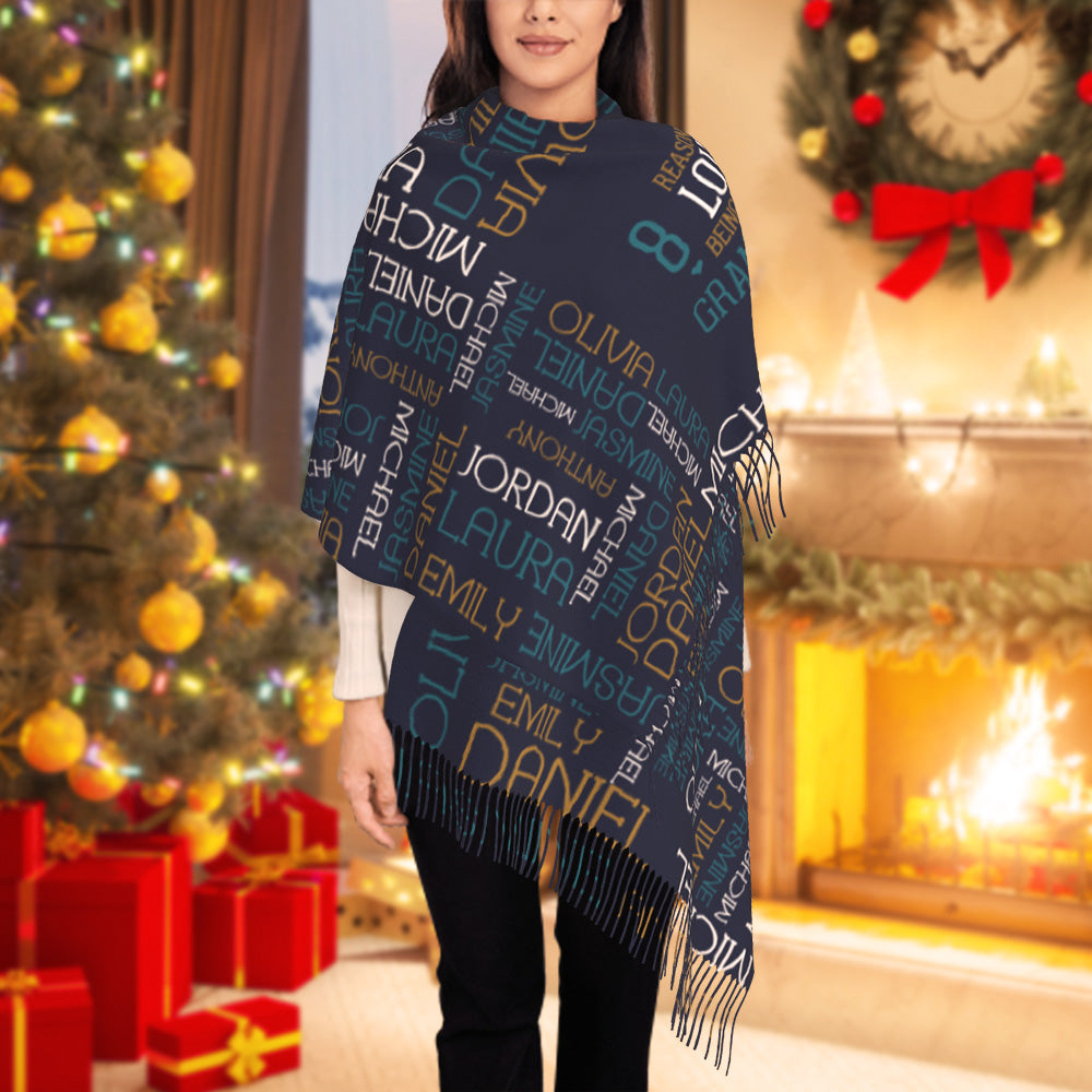 Produktbild von Personalisierte Bestickte Benutzerdefinierte Winterschal Jeder Name Oder Initialen Unisex Perfekte Geburtstag Valentinstag Muttertag Weihnachtsgeschenk Für Sie