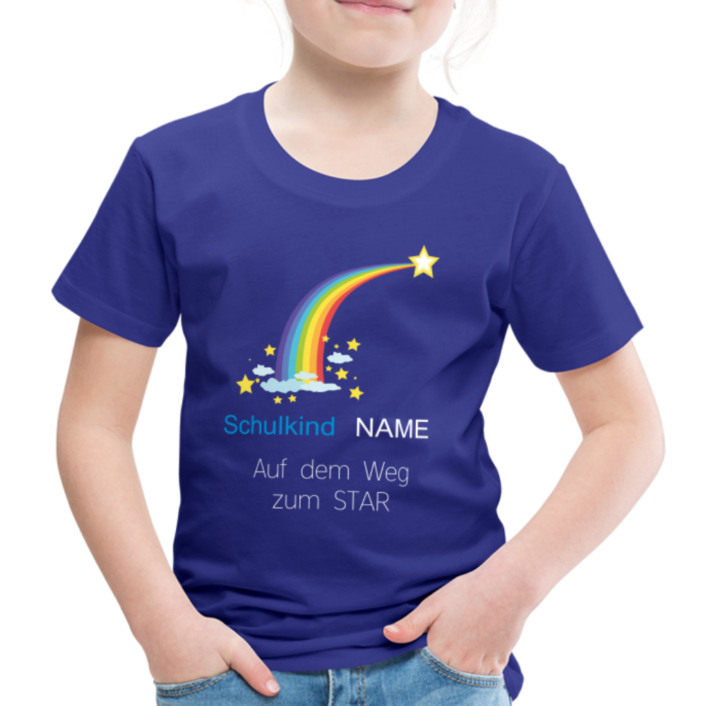 Einschulung T-Shirt Schulkind , personalisierbar - Königsblau