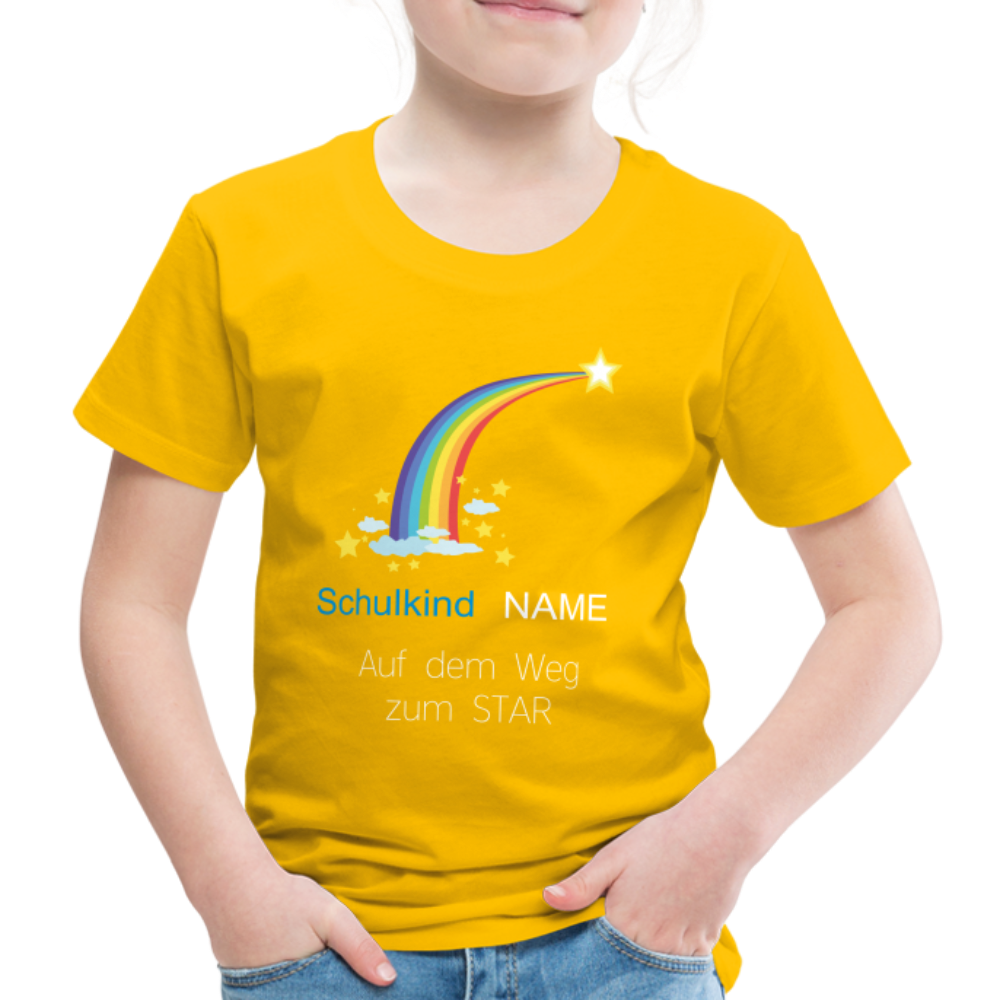 Einschulung T-Shirt Schulkind , personalisierbar - Sonnengelb