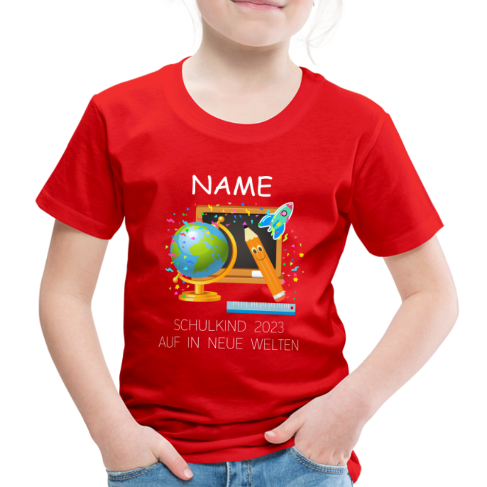 Schulkind Einschulungs- T-Shirt, personalisierbar - Rot