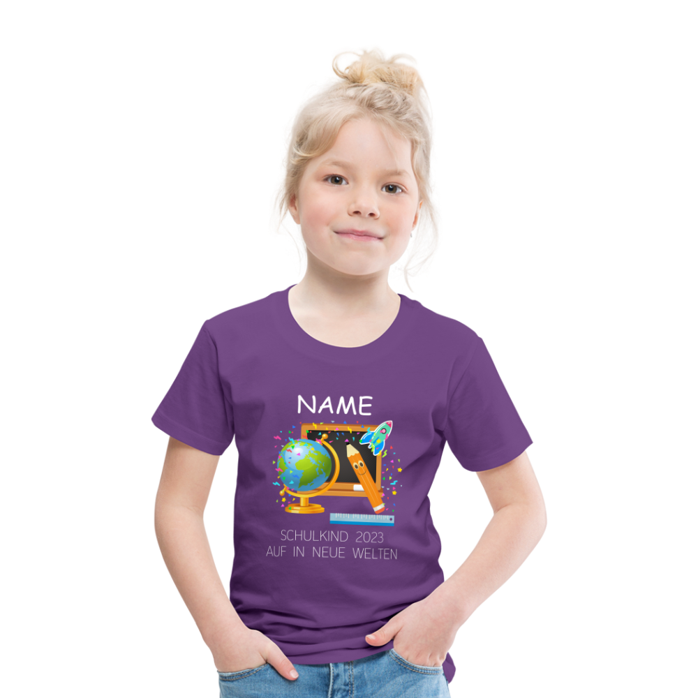 Schulkind Einschulungs- T-Shirt, personalisierbar - Lila