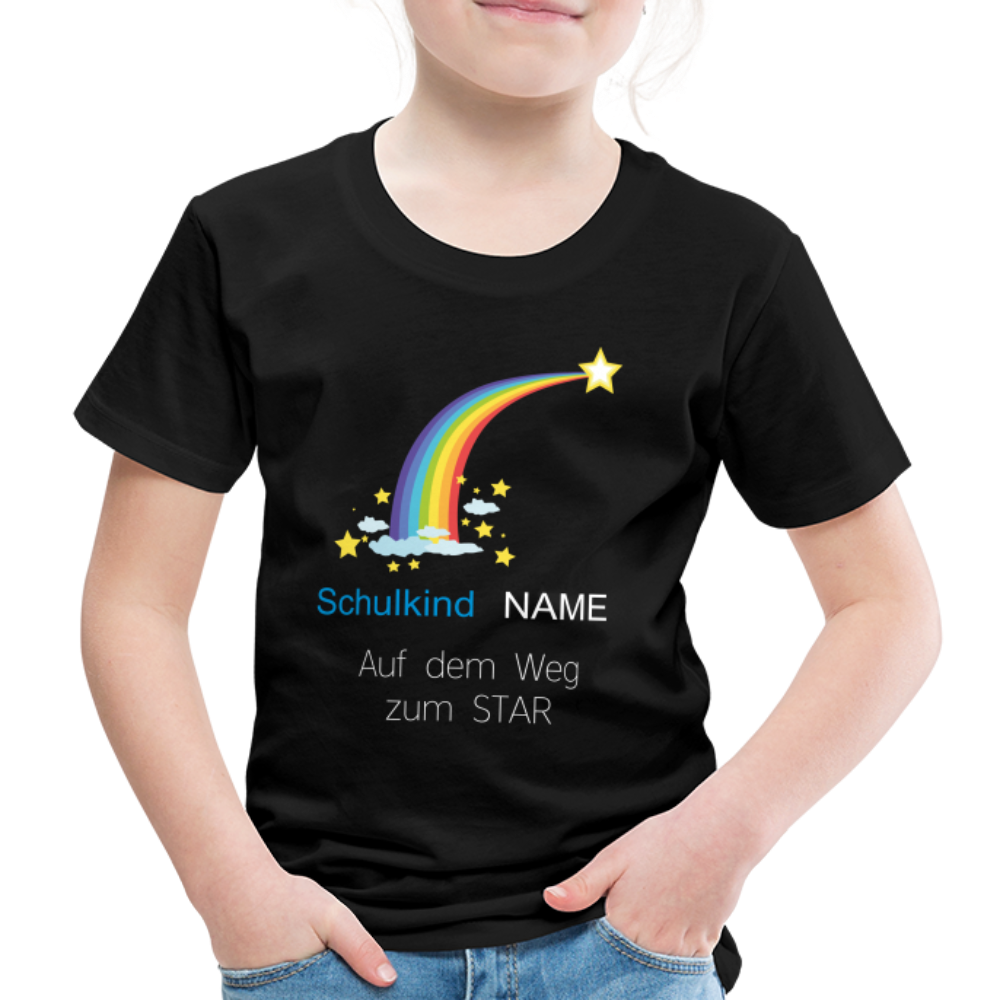 Einschulung T-Shirt Schulkind , personalisierbar - Schwarz