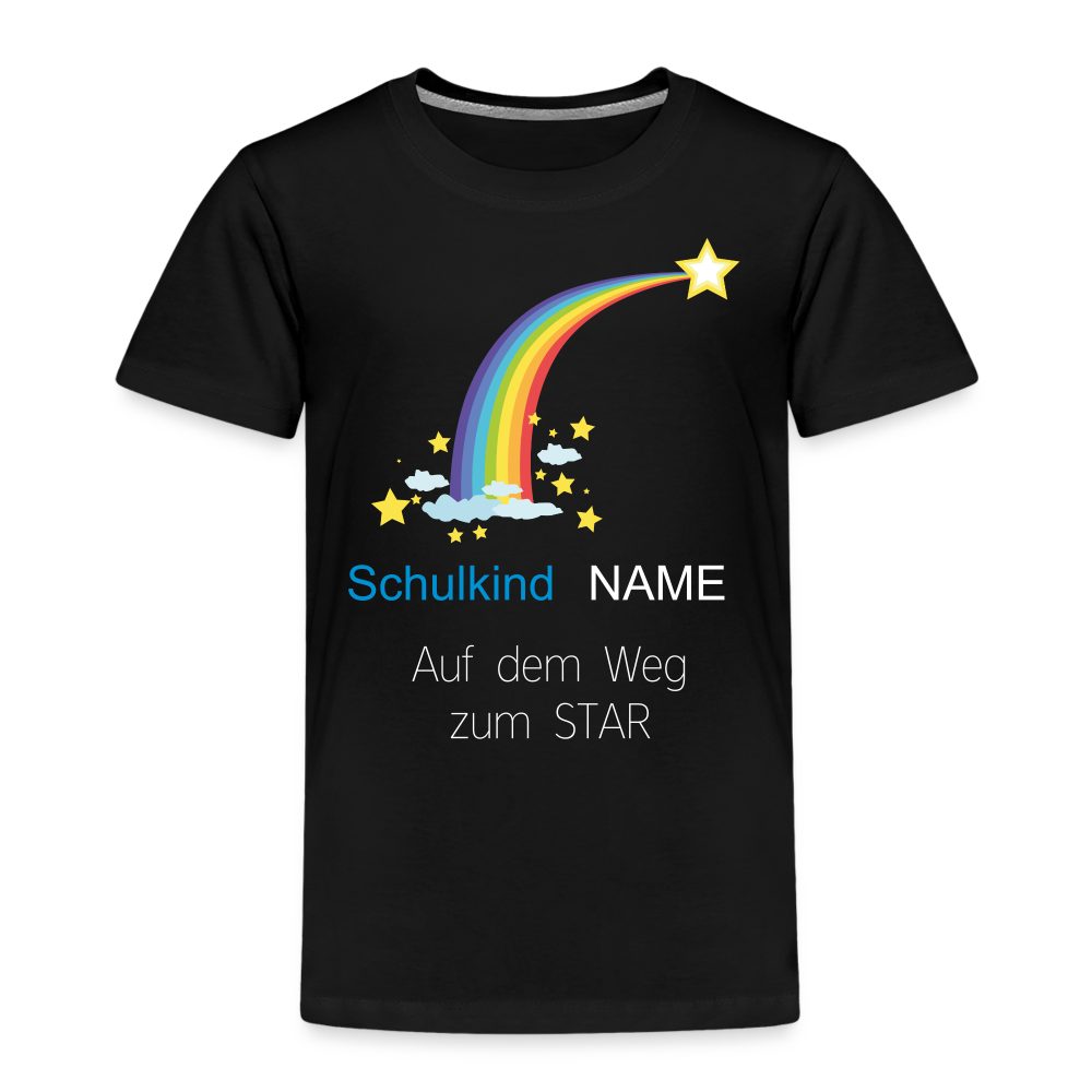 Einschulung T-Shirt Schulkind , personalisierbar - Schwarz