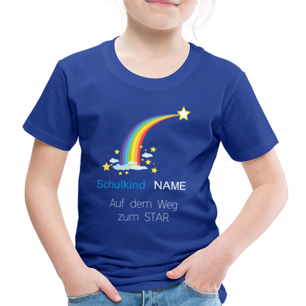 Einschulung T-Shirt Schulkind , personalisierbar - Königsblau