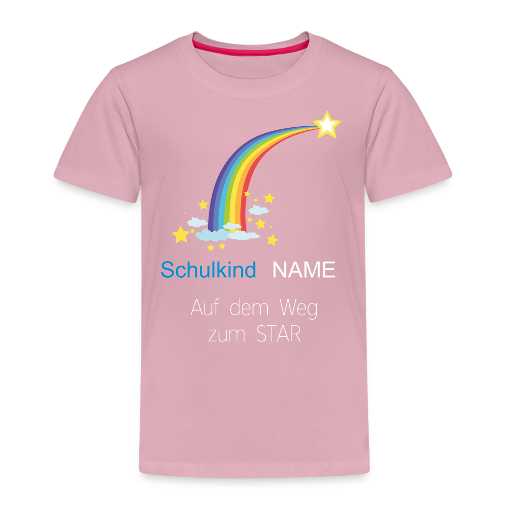 Einschulung T-Shirt Schulkind , personalisierbar - Hellrosa