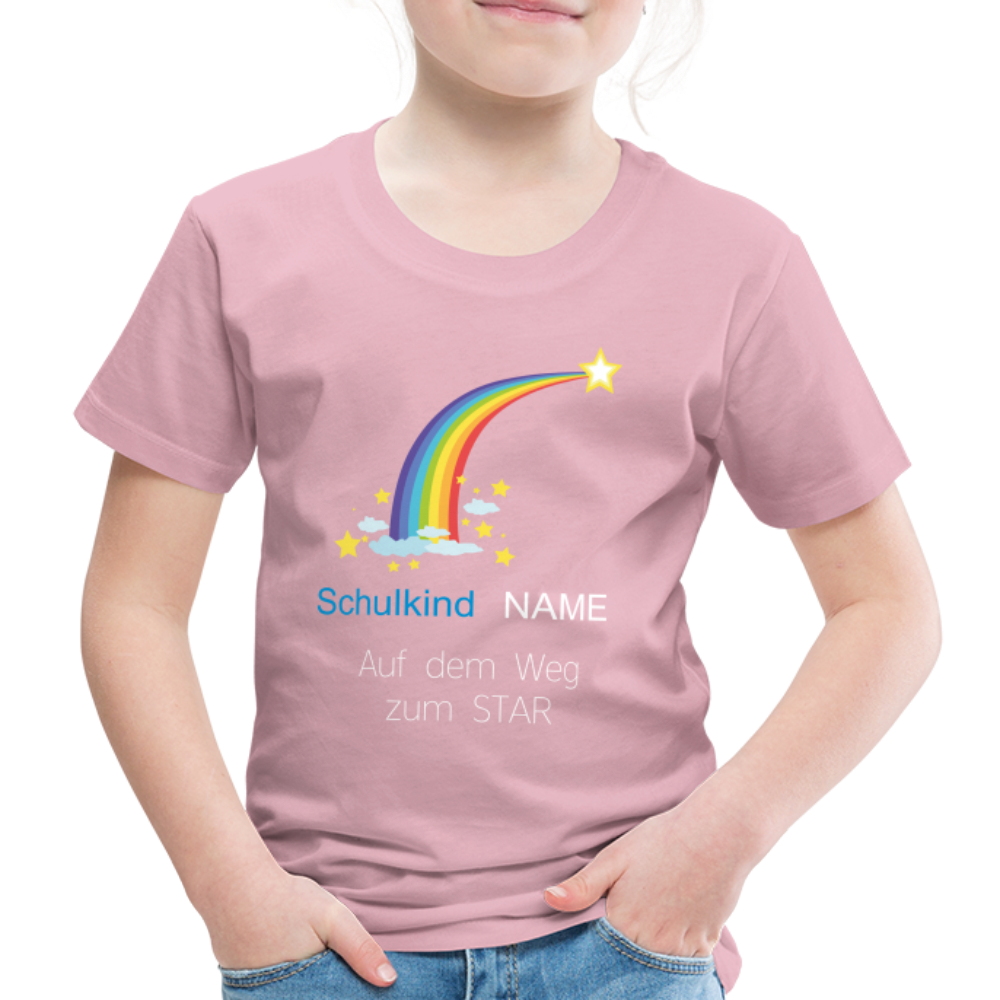 Einschulung T-Shirt Schulkind , personalisierbar - Hellrosa