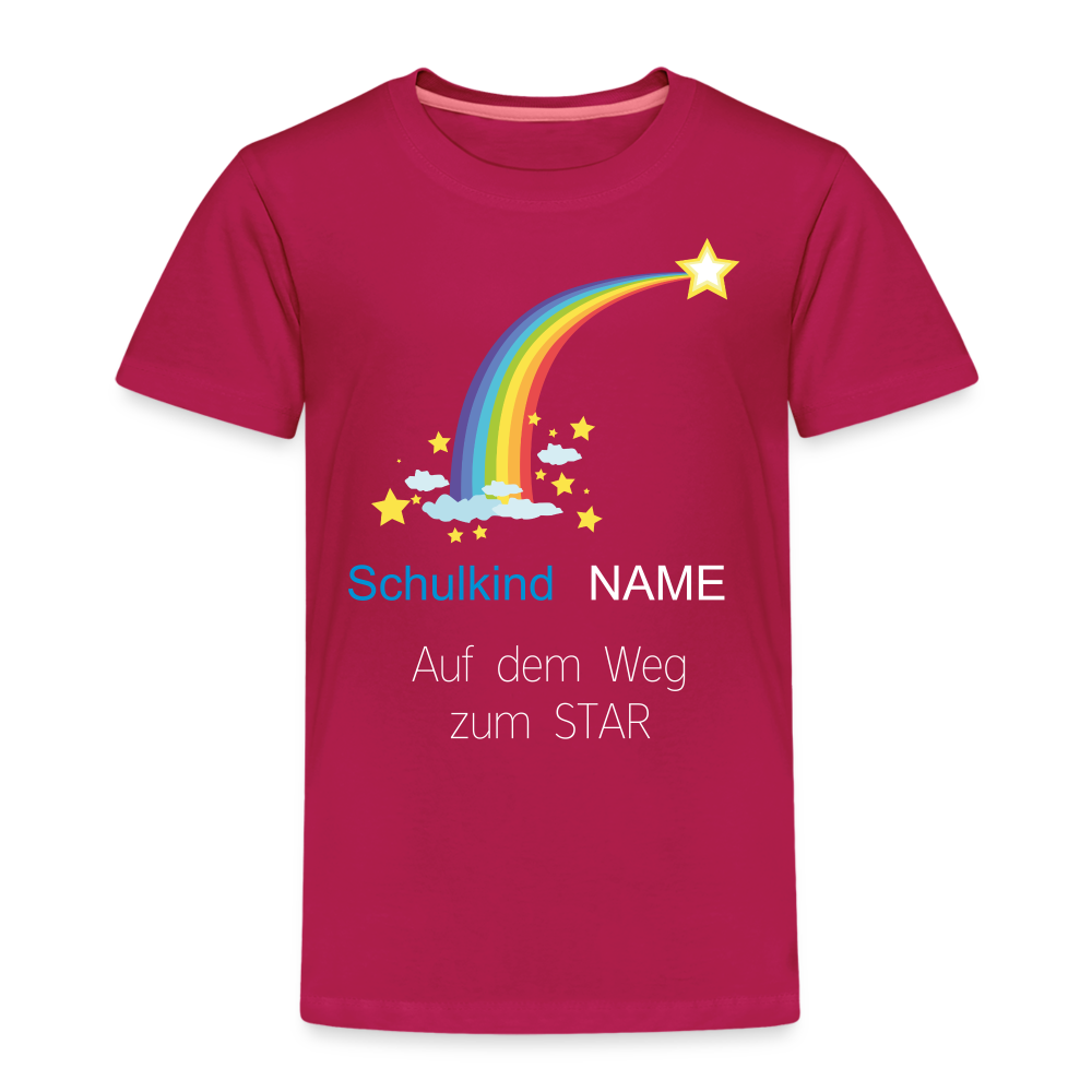 Einschulung T-Shirt Schulkind , personalisierbar - dunkles Pink