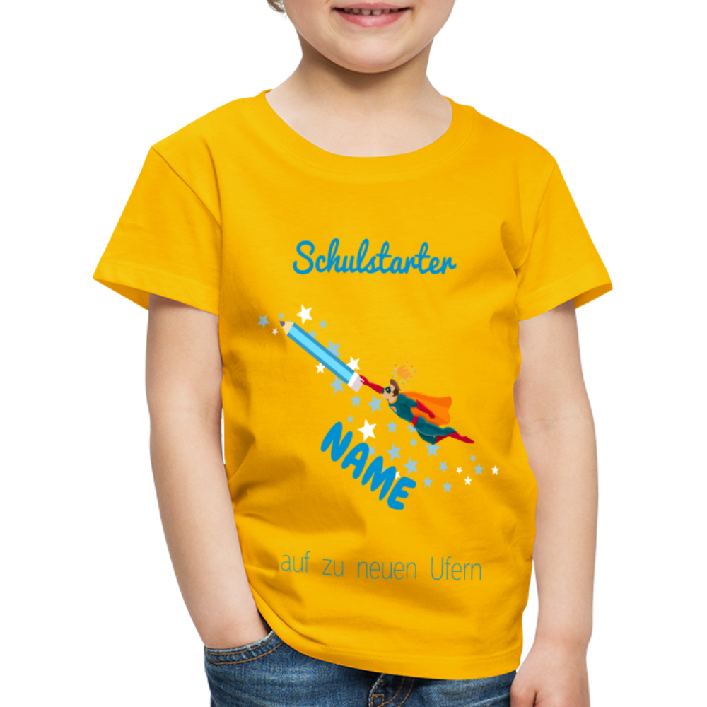 Einschulung Schulstart - T-Shirt, mit Name - Sonnengelb