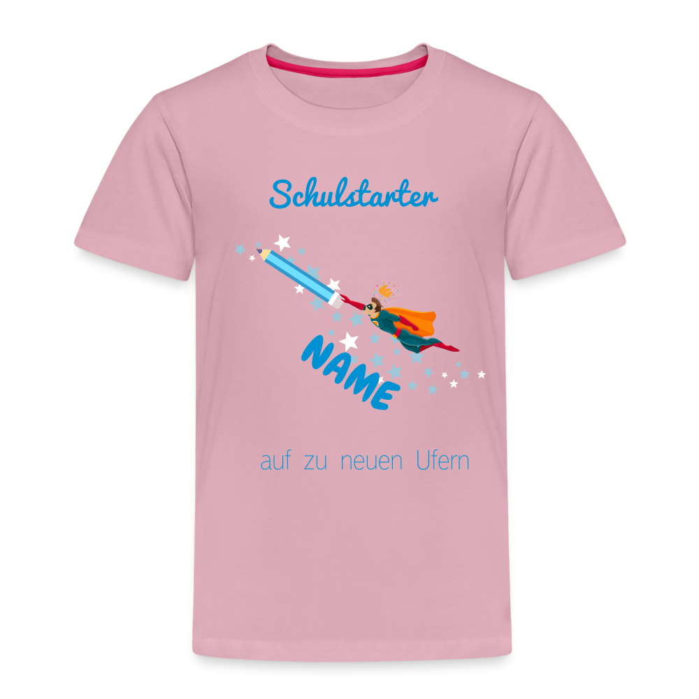 Einschulung Schulstart - T-Shirt, mit Name - Hellrosa