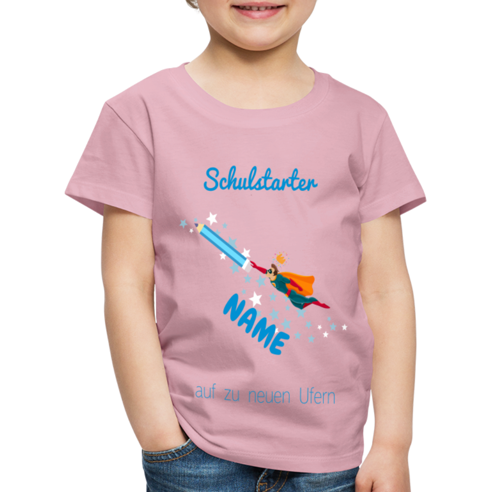 Einschulung Schulstart - T-Shirt, mit Name - Hellrosa