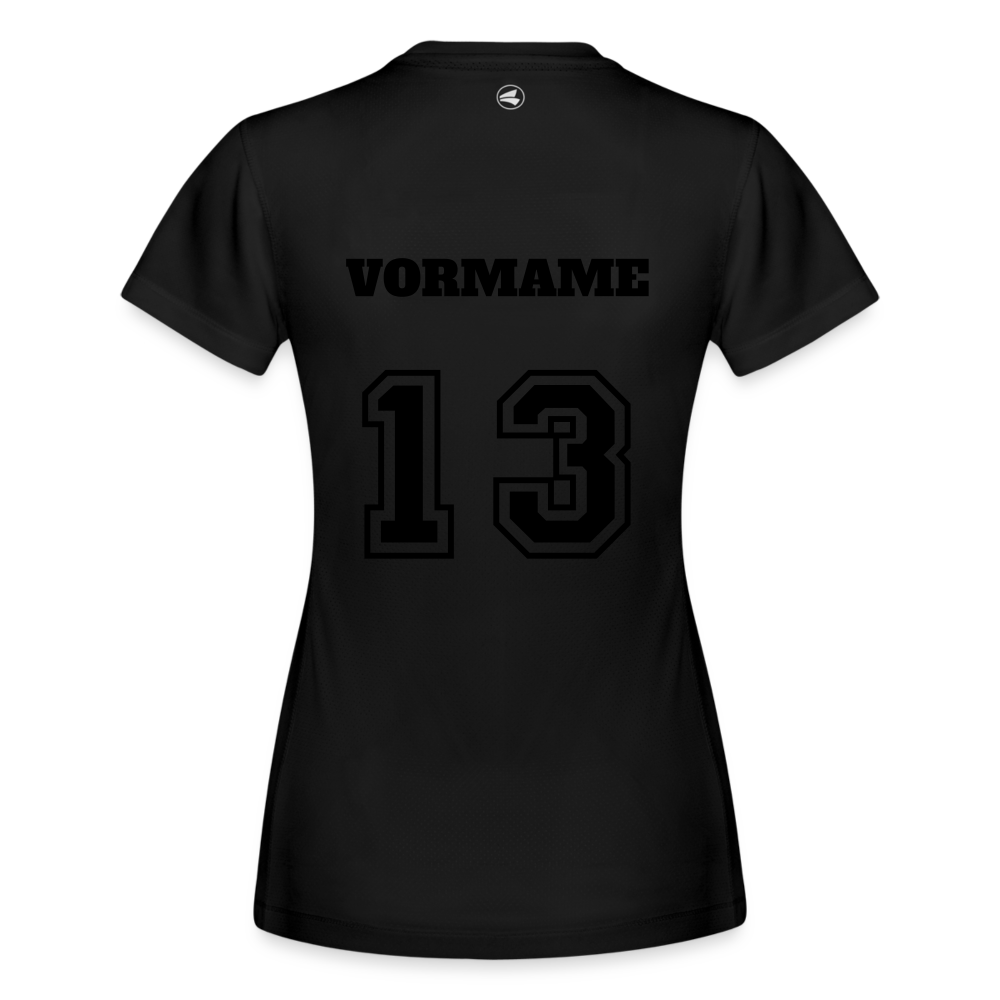 Personalisierbares Frauen Sport T-Shirt Run 2.0 - Schwarz