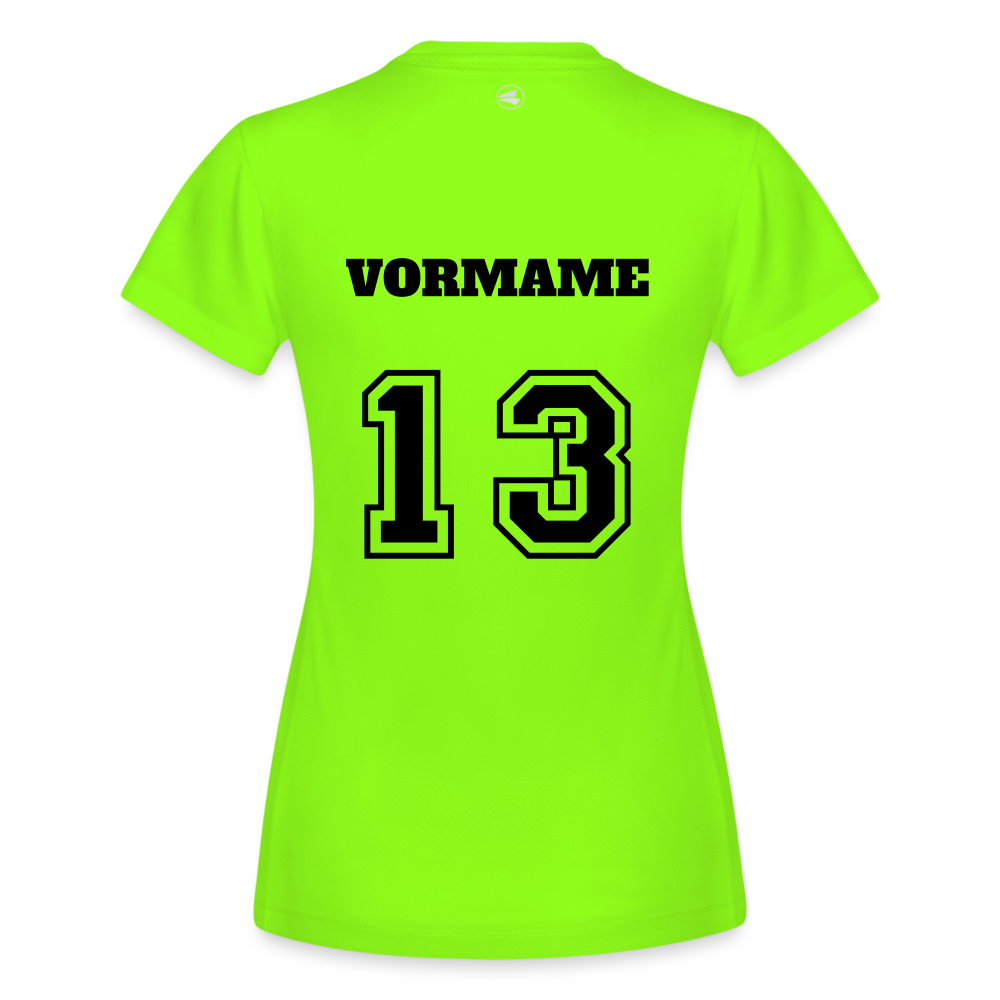 Personalisierbares Frauen Sport T-Shirt Run 2.0 - Neongrün