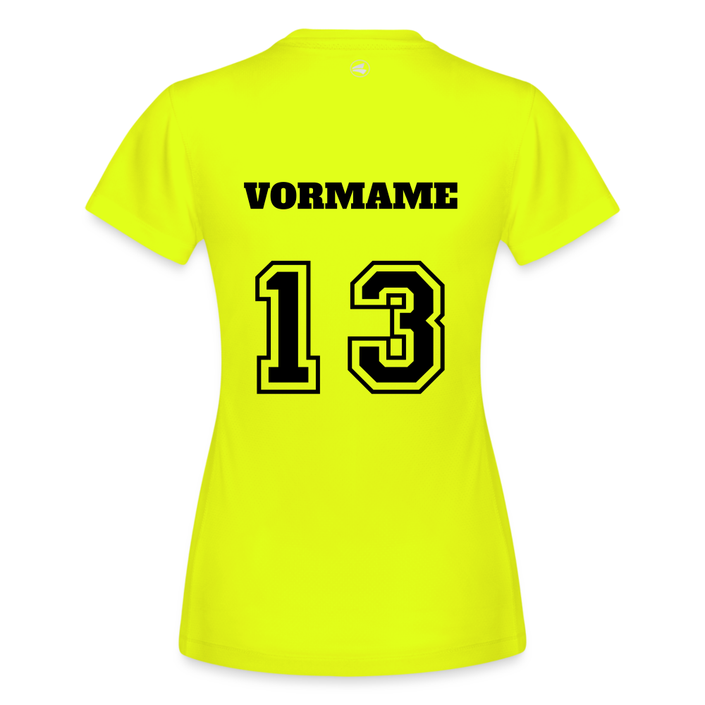 Personalisierbares Frauen Sport T-Shirt Run 2.0 - Neongelb