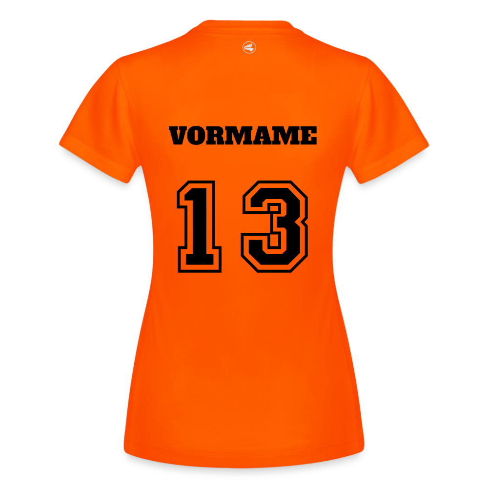 Personalisierbares Frauen Sport T-Shirt Run 2.0 - Neonorange