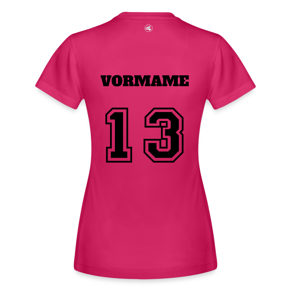 Personalisierbares Frauen Sport T-Shirt Run 2.0 - dunkles Pink