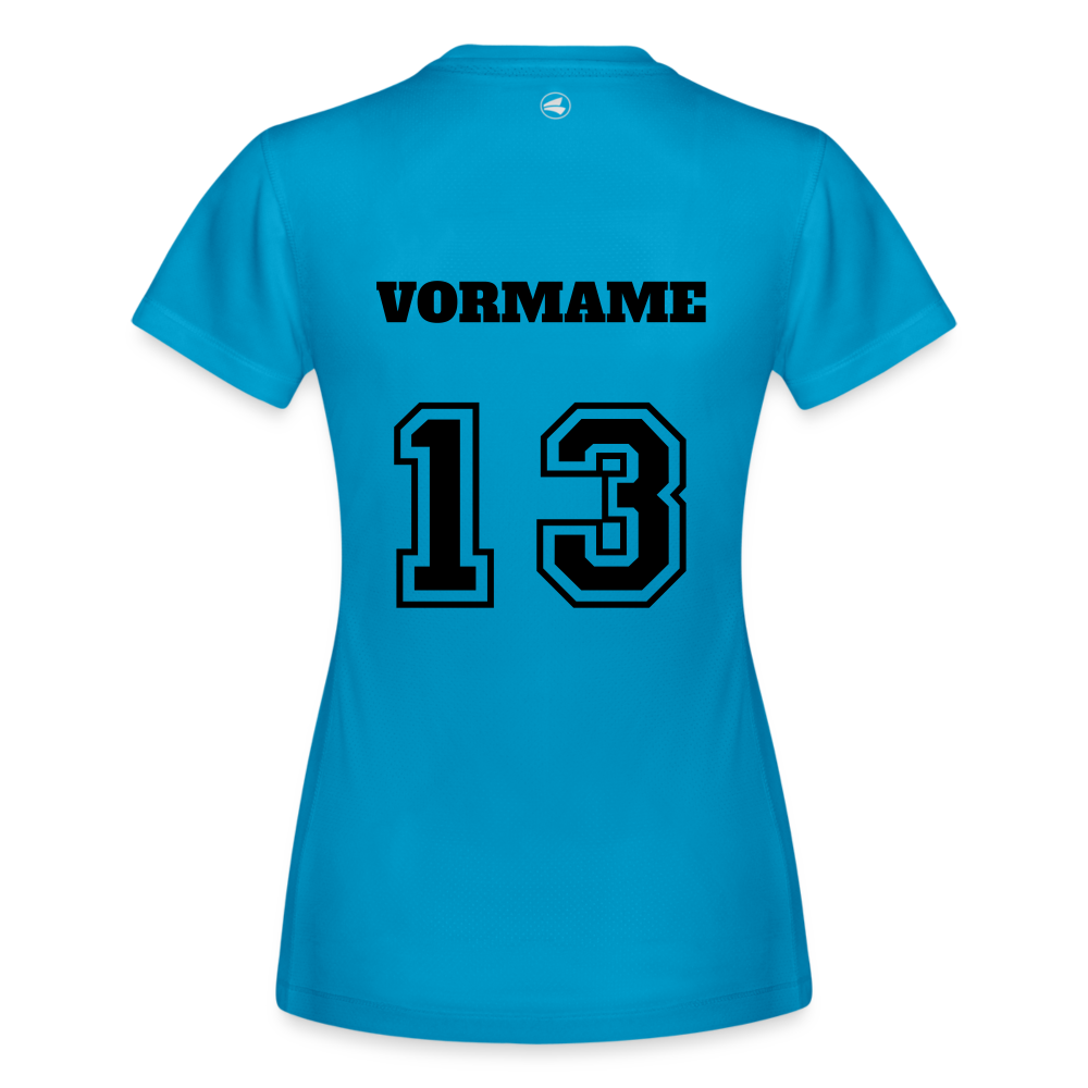 Personalisierbares Frauen Sport T-Shirt Run 2.0 - Saphirblau