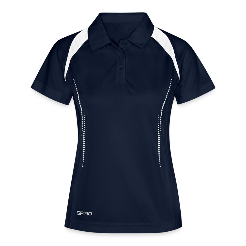 Frauen Polo atmungsaktiv - Navy/Weiß