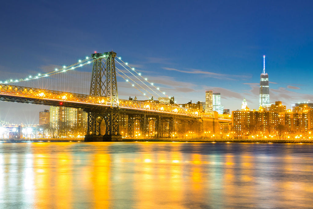 Fototapete Brooklyn Bridge bei Nacht
