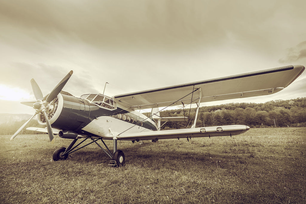 Fototapete Nostalgisches Flugzeug im Retrostyle
