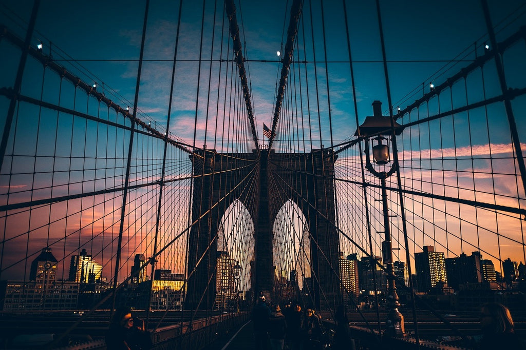 Fototapete Brooklyn Bridge im Abendlicht