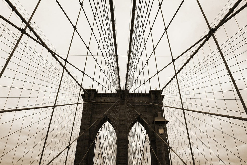 Fototapete Brooklyn Bridge mit Wolken