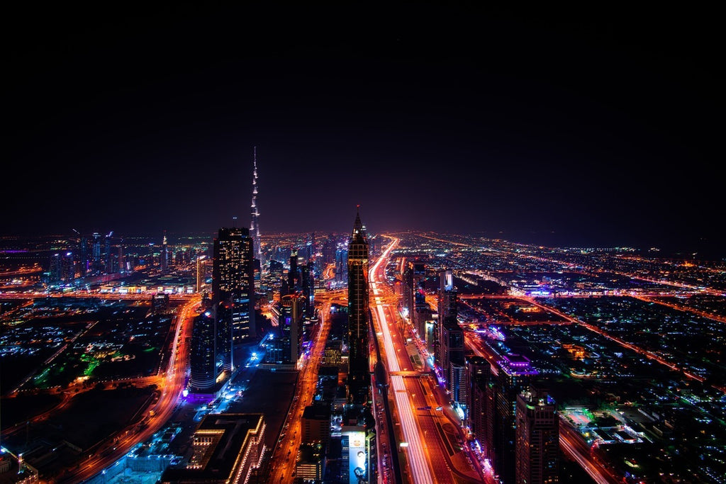 Fototapete Die bunten Lichter von Dubai