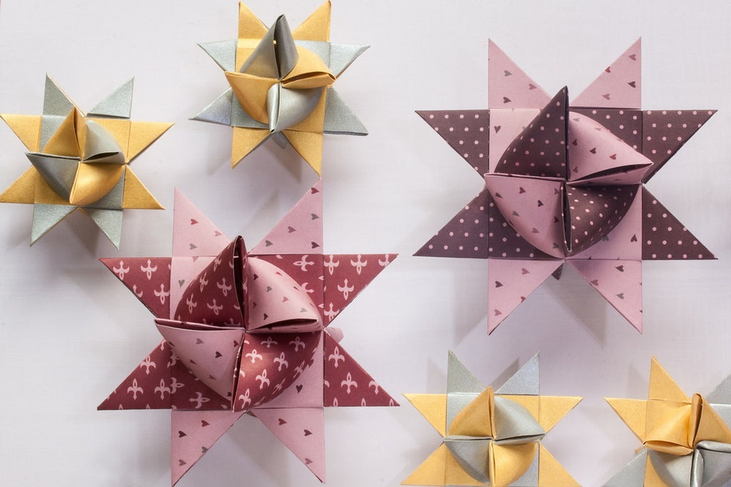 Fototapete Origami Bunte Sterne