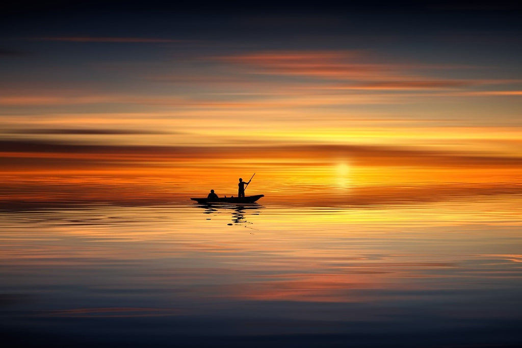 Fototapete Romantischer Sonnenuntergang auf dem Meer