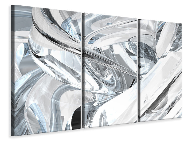 Leinwandbild 3-teilig Abstrakte Glasbahnen