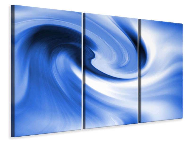 Leinwandbild 3-teilig Abstrakte blaue Welle