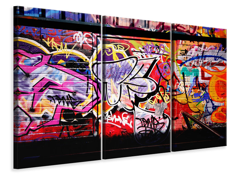 Leinwandbild 3-teilig Graffiti Kunst