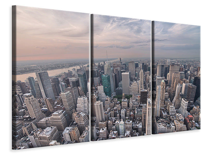 Leinwandbild 3-teilig Skyline Blick über Manhattan