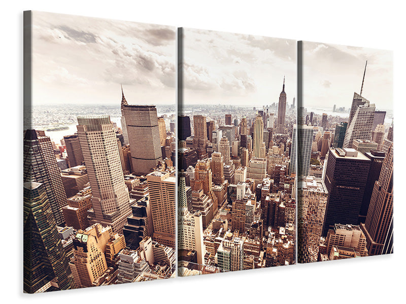 Leinwandbild 3-teilig Skyline Über den Dächern Manhattans