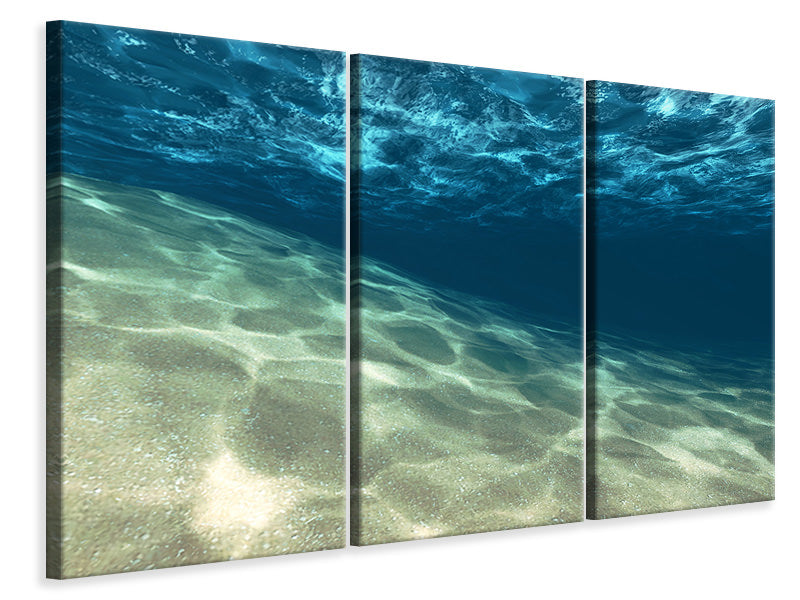 Leinwandbild 3-teilig Unter dem Wasser