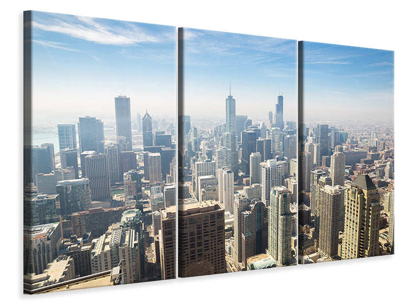 Leinwandbild 3-teilig Wolkenkratzer Chicago