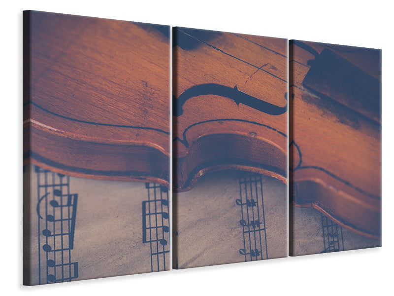 Leinwandbild 3-teilig Alte Violine