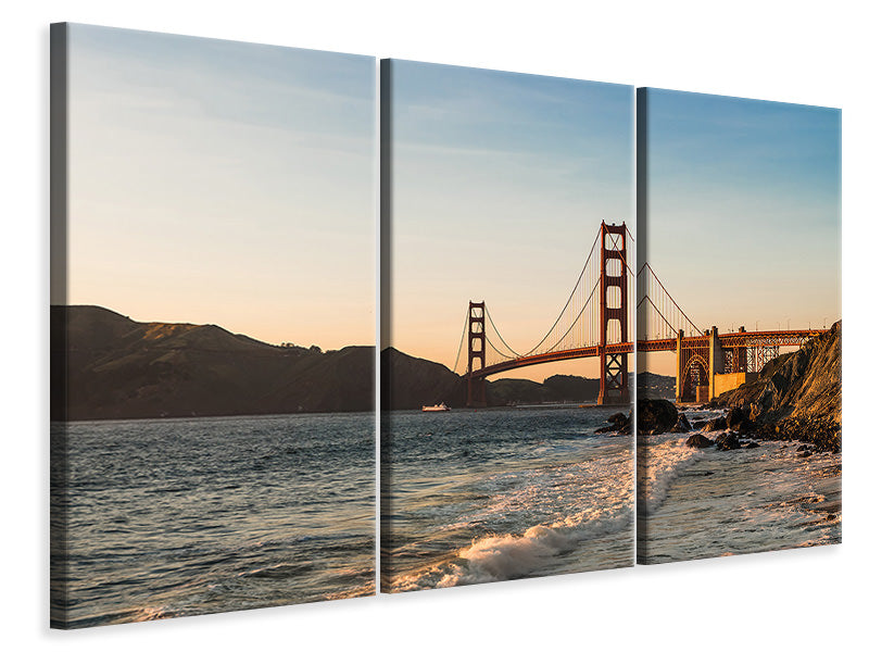 Leinwandbild 3-teilig An der Golden Gate Brücke