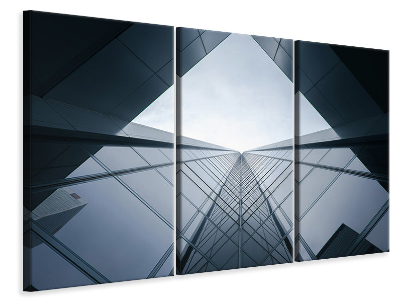 Leinwandbild 3-teilig Architektur aus Glas