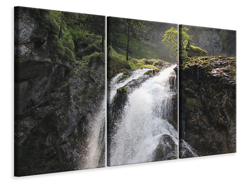 Leinwandbild 3-teilig Der Gollinger Wasserfall