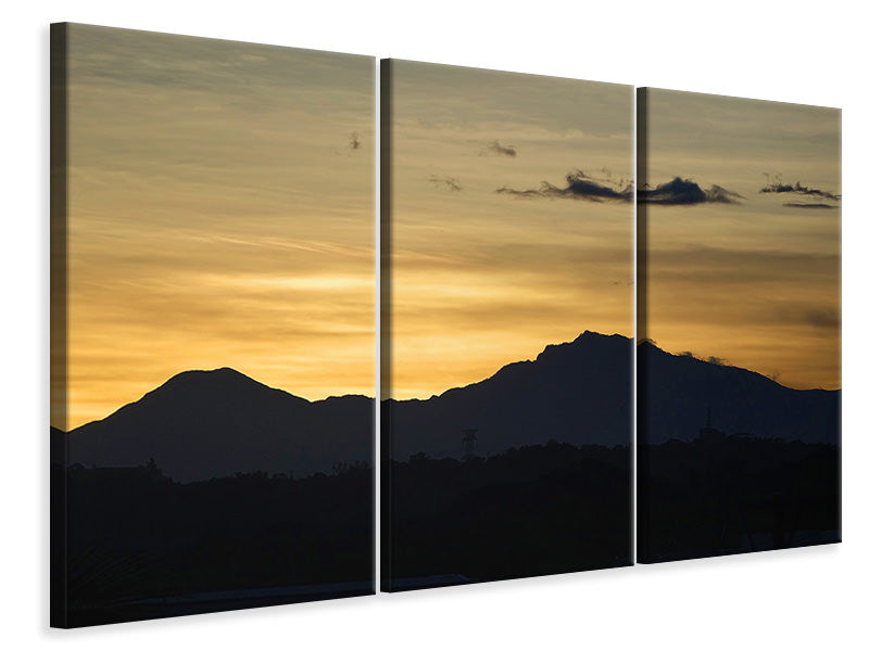 Leinwandbild 3-teilig Der Sonnenaufgang in den Bergen