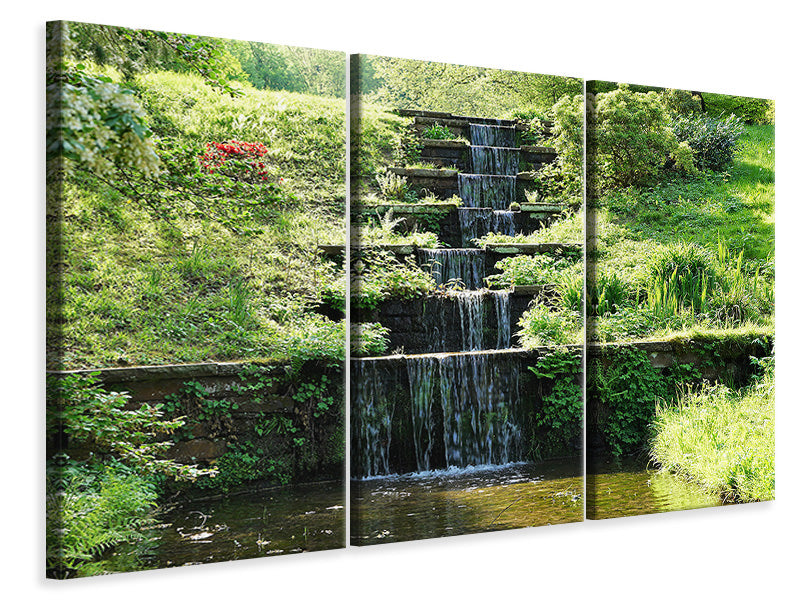 Leinwandbild 3-teilig Design Wasserfall