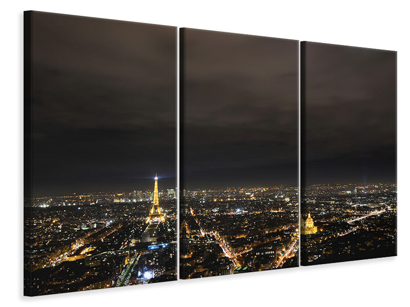 Leinwandbild 3-teilig Die Lichter von Paris