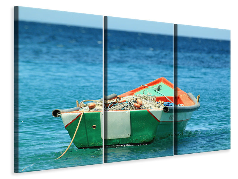 Leinwandbild 3-teilig Ein Fischerboot