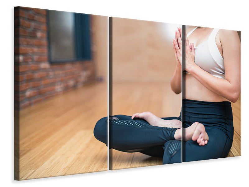 Leinwandbild 3-teilig Entspanntes Yoga